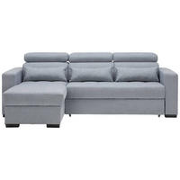 KUTNA GARNITURA tekstil  plavkastosiva   - plavkastosiva/crna, Design, tekstil/plastika (179/240cm) - Carryhome