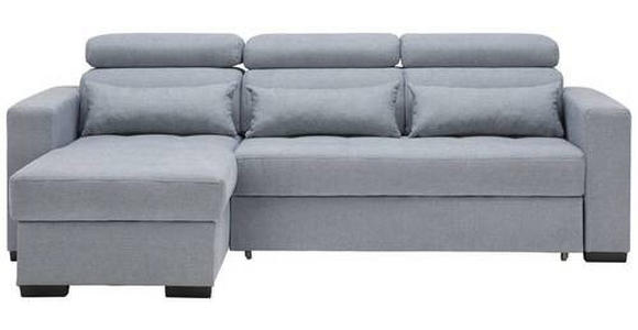 ECKSOFA Blaugrau Webstoff  - Blaugrau/Schwarz, Design, Kunststoff/Textil (179/240cm) - Carryhome