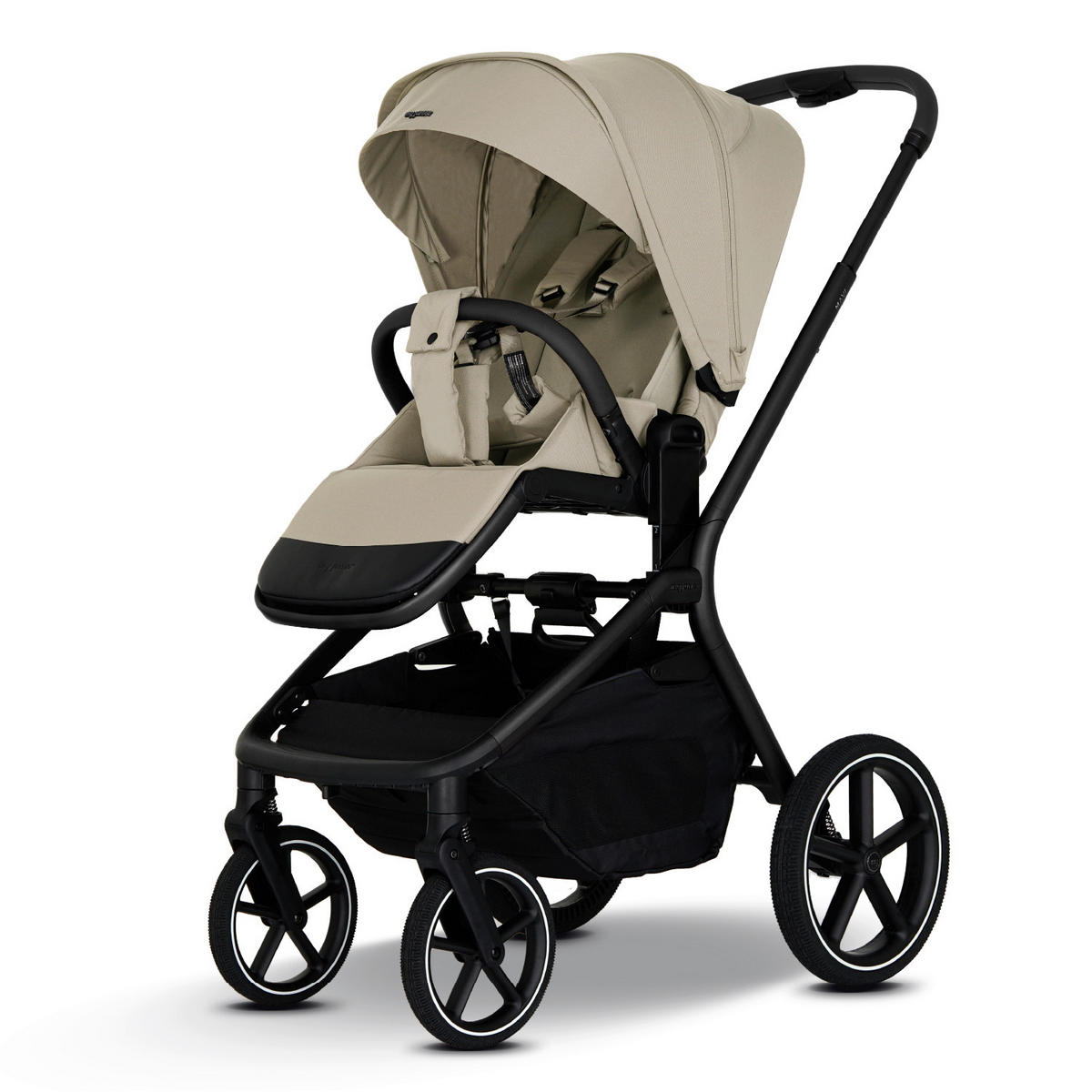 KINDERWAGENSET MAVI 3in1 Premium  - Sandfarben/Schwarz, Basics, Textil/Metall (92/55/110.5cm) - My Junior