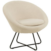 FOTELJA 82/81/71 cm , krem  - crna/krem, Dizajnerski, tekstil/metal (82/81/71cm) - Livetastic
