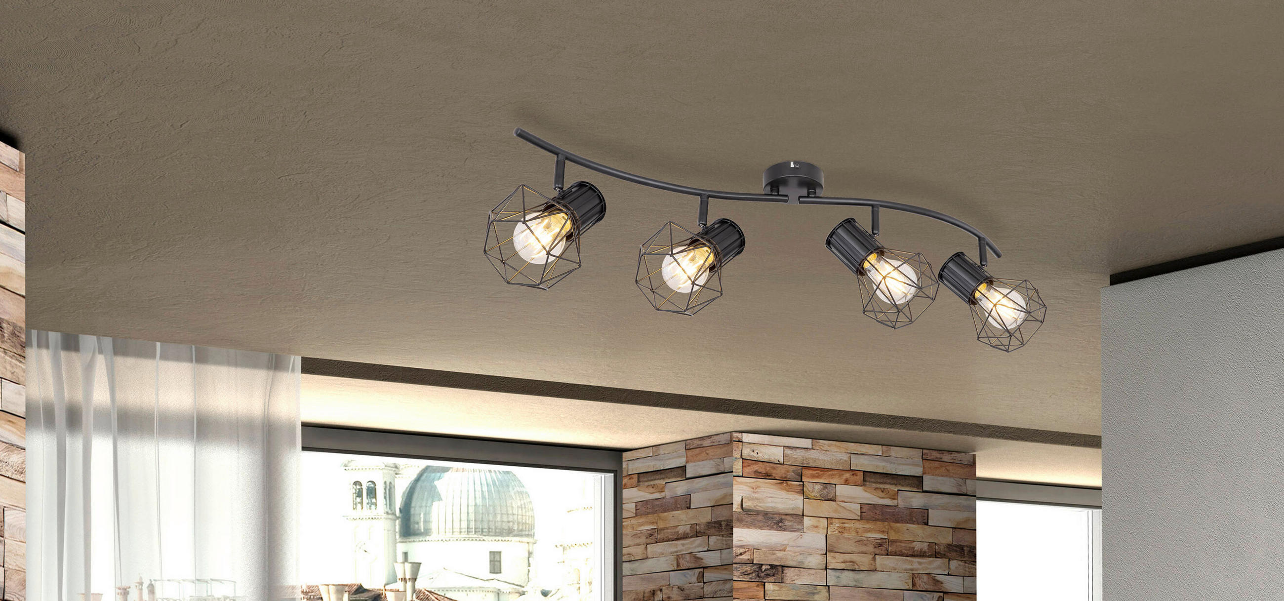 BODOVÉ SVÍTIDLO, 40 W/E27, 80/22,5/19 cm - černá, Lifestyle, kov (80/22,5/19cm) - Marama