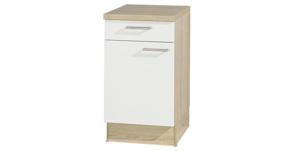 KÜCHENUNTERSCHRANK - Edelstahlfarben/Weiß, KONVENTIONELL, Holzwerkstoff/Metall (50/91,8cm) - Xora