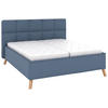 POLSTERBETT 180/200 cm,  in Blau, Bettkasten, motorische Verstellbarkeit, Fernbedienung, Lattenroste, Matratzen, H3 + H3 = fest  - Blau/Schwarz, KONVENTIONELL, Holz/Textil (180/200cm) - Musterring