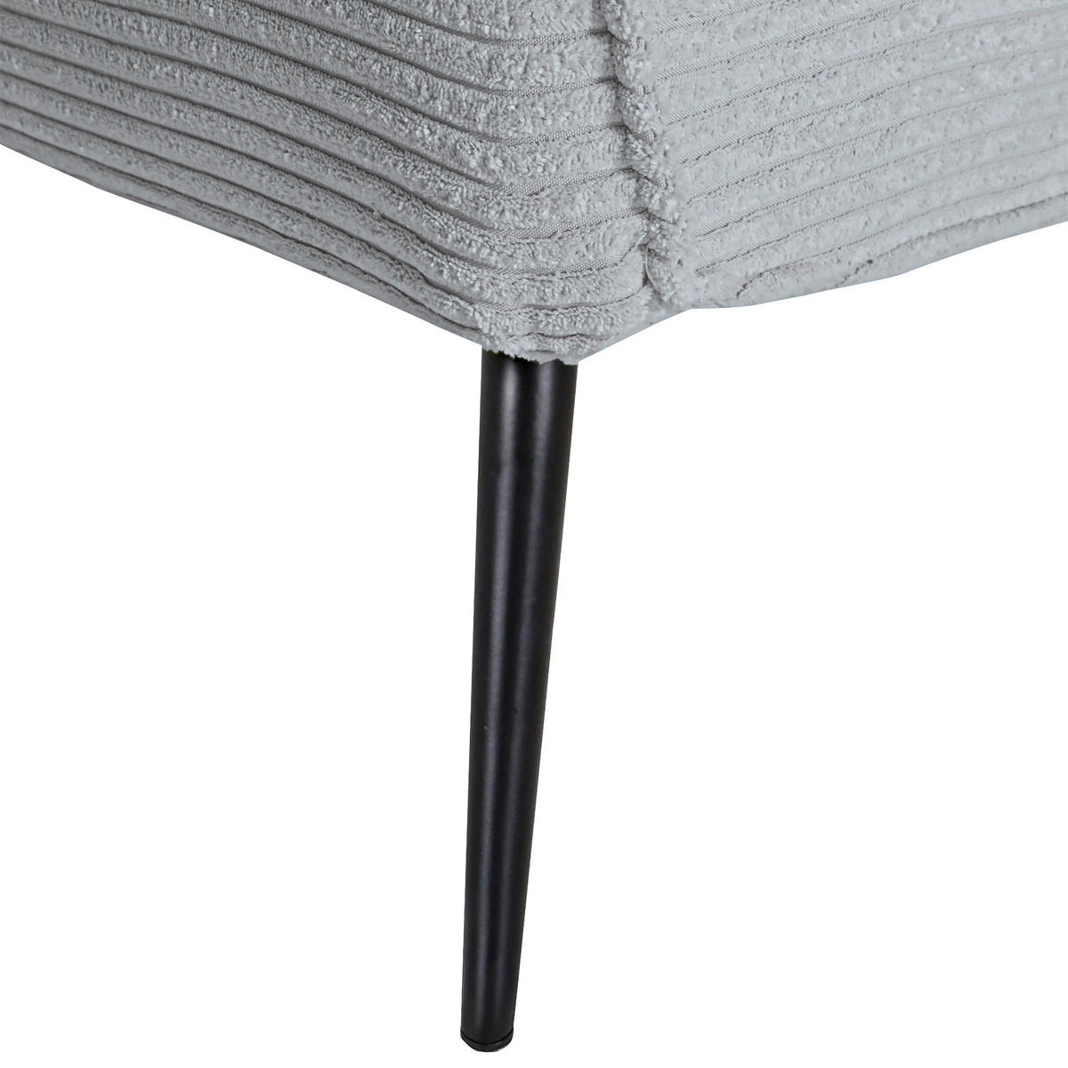 HOCKER in Textil Hellgrau  - Hellgrau/Schwarz, Design, Textil/Metall (60/49/53cm) - Landscape