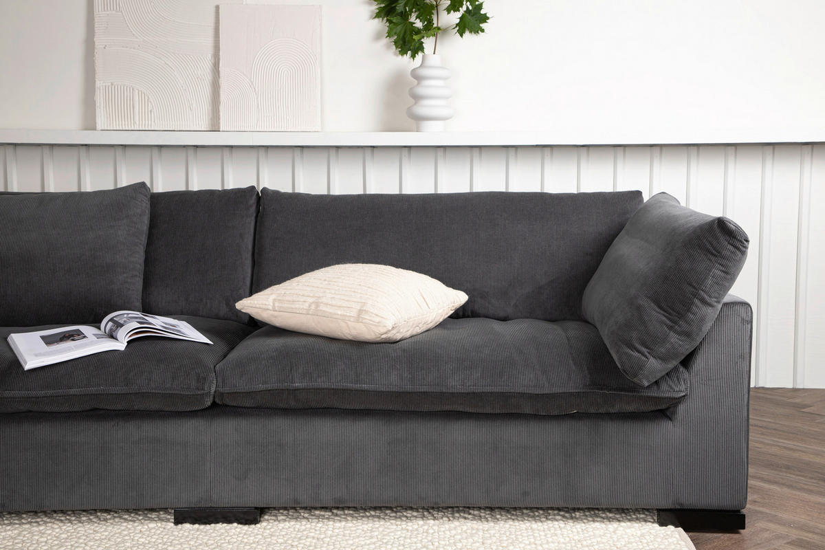 3-SITS SOFFA i mörkgrå  - mörkgrå, Design, trä/textil (270/82/105cm) - Livetastic