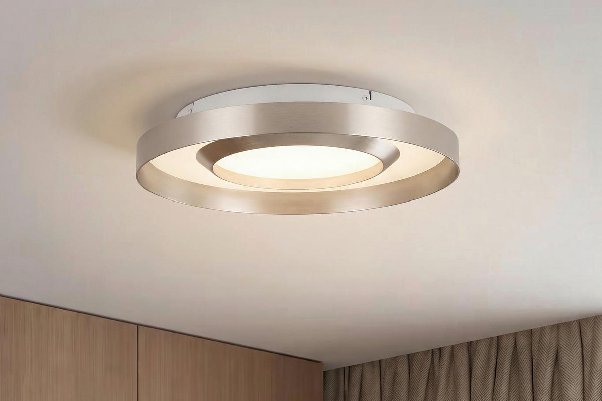 LED-DECKENLEUCHTE Avoir 40/8 cm  - Champagner/Goldfarben, Design, Kunststoff/Metall (40/8cm) - Novel