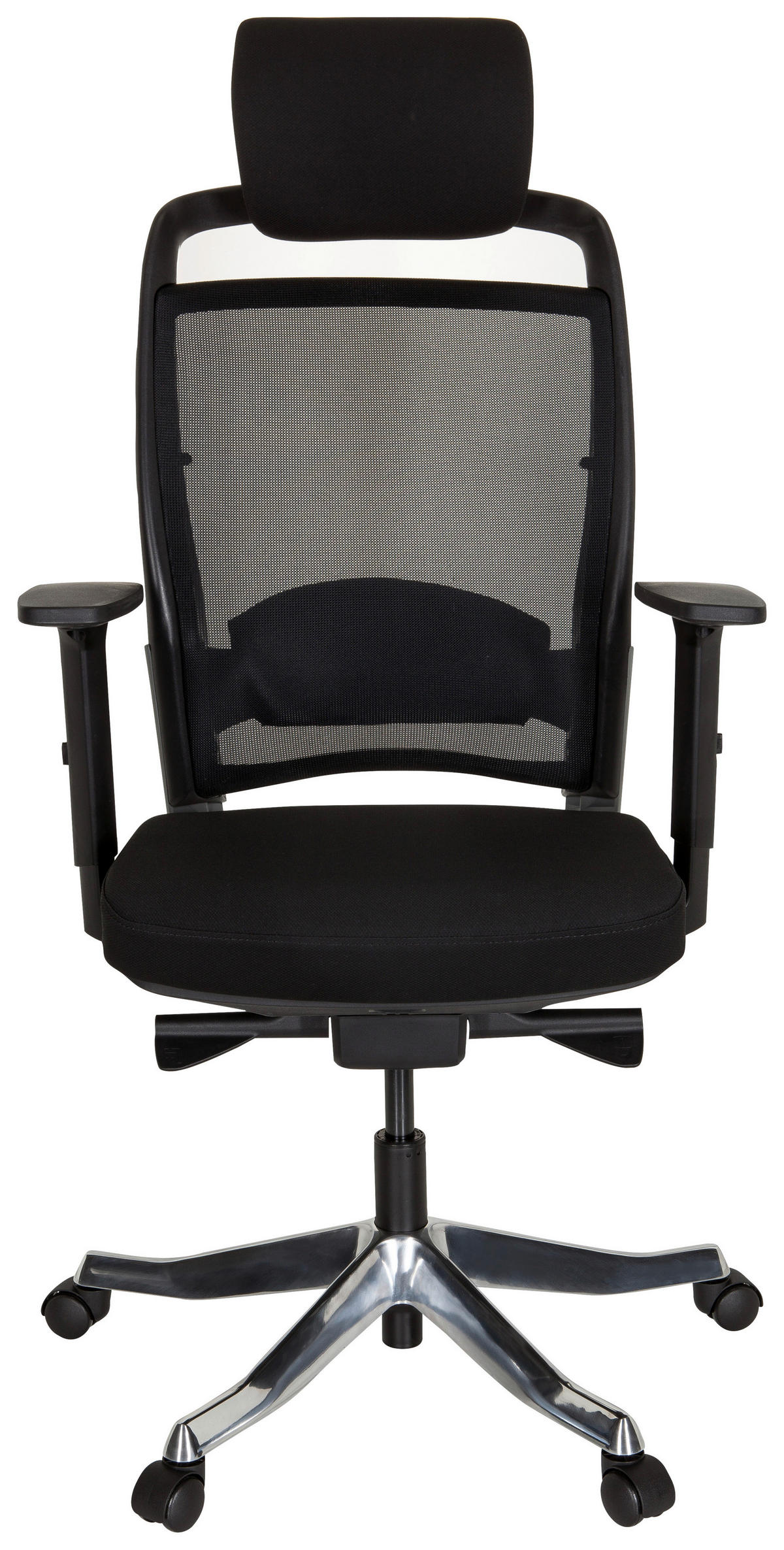 SNURRSTOL  i nätklädsel, flatväv svart  - silver/svart, Modern, metall/textil (68/120/55cm) - MID.YOU