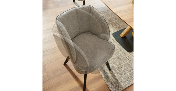 ARMLEHNSTUHL in Holz, Textil Schwarz, Hellgrau - Hellgrau/Schwarz, Design, Holz/Textil (63/83/62cm) - Novel