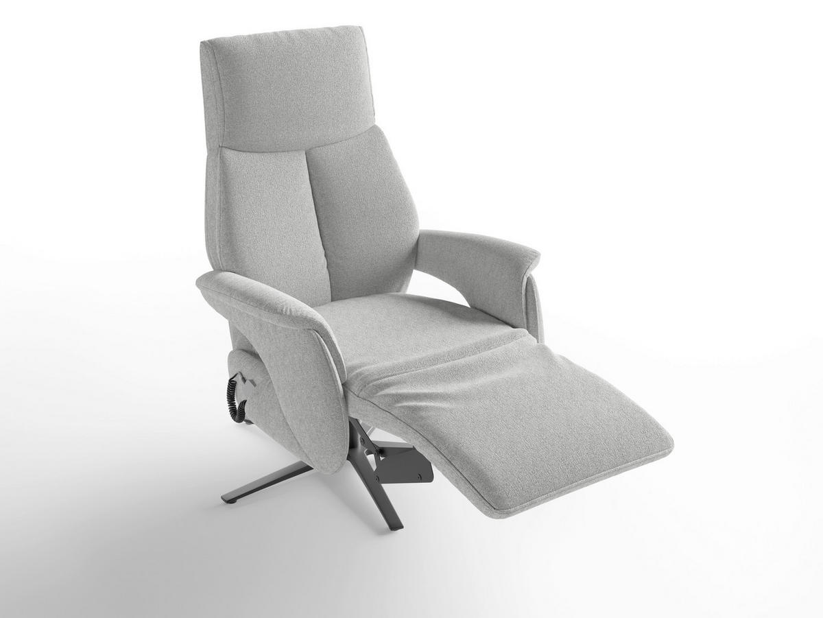 RELAXSESSEL Textil Silberfarben  - Silberfarben/Schwarz, Basics, Textil/Metall (75/110/85cm) - Sit & More