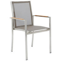 STAPELSESSEL in Metall, Textil Grau, Silberfarben  - Silberfarben/Grau, Design, Holz/Textil (57/90/63cm)