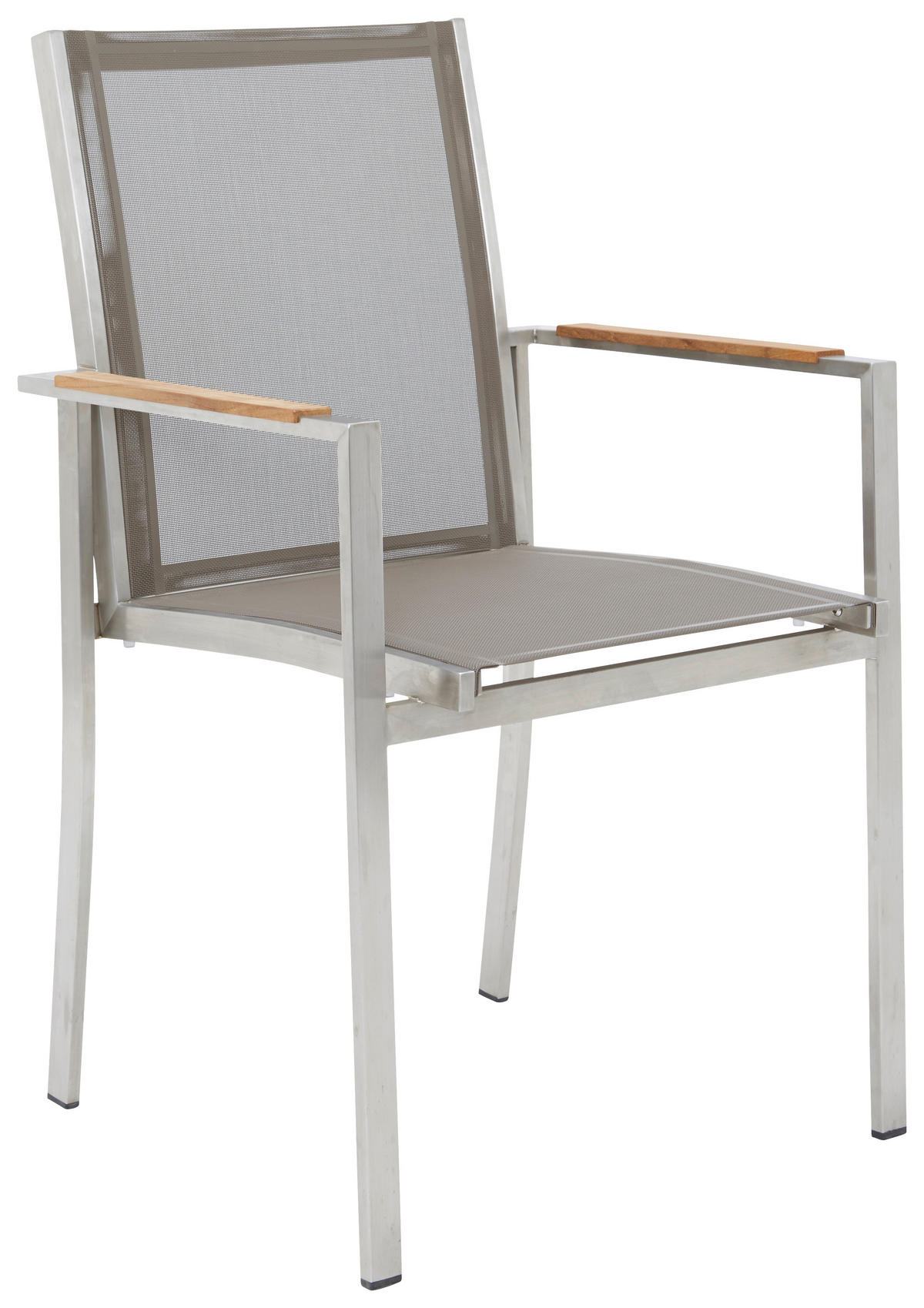 STAPELSESSEL in Metall, Textil Grau, Silberfarben  - Silberfarben/Grau, Design, Holz/Textil (57/90/63cm)