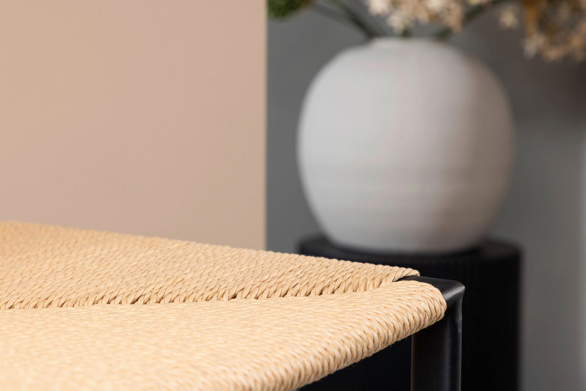 BARPALL SET i svart, beige  - beige/svart, Design, metall/trä (45/66/40cm) - Livetastic