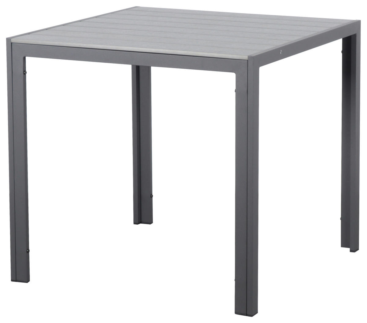 GARTENTISCH 80/80/74 cm Metall, Kunststoff quadratisch  - Dunkelgrau/Grau, MODERN, Kunststoff/Metall (80/80/74cm) - Ambia Garden