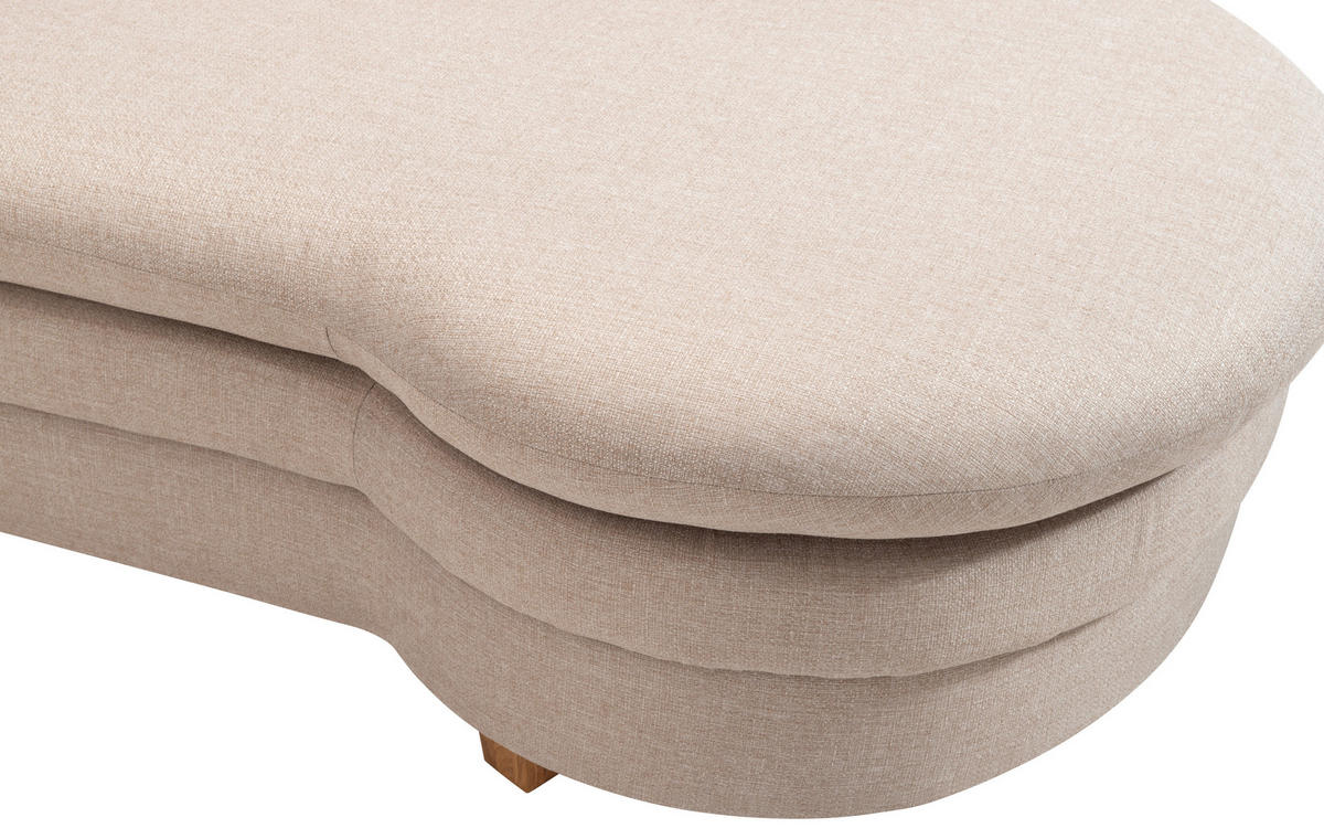 SOFA Flachgewebe Beige  - Eichefarben/Beige, KONVENTIONELL, Holz/Textil (161/341/269cm) - Livetastic