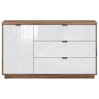 KOMODA  156/93/42,5 cm  bela, boja hrasta  - boja hrasta/bela, Dizajnerski, metal/pločasti materijal (156/93/42,5cm) - Xora