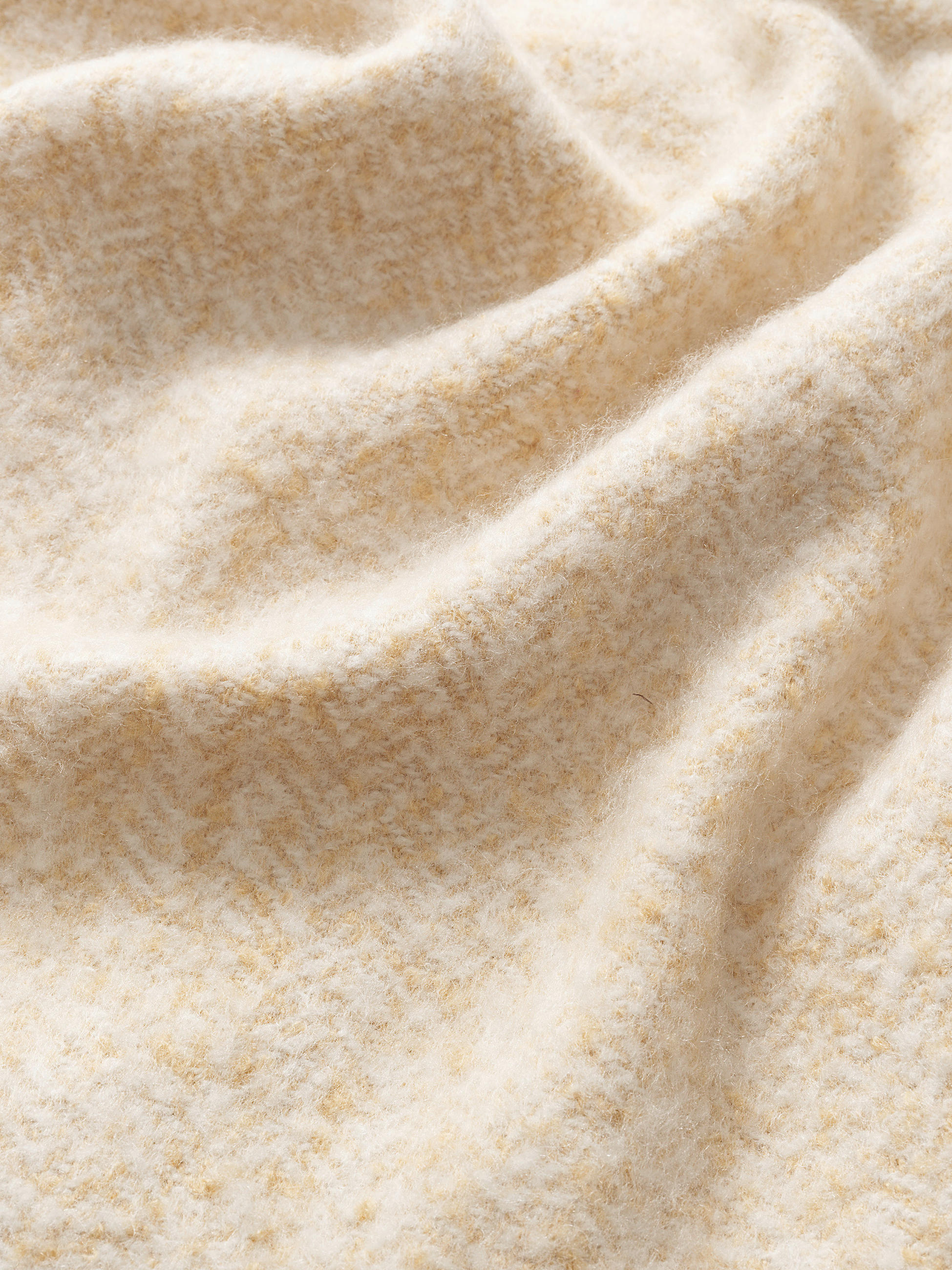 Thumbnail - Tom Tailor Plaid T-Wooly Herringbone, Creme, Bernstein, Cognac, Textil, meliert, 130x170 cm, Fransen, pflegeleicht, Wohn...