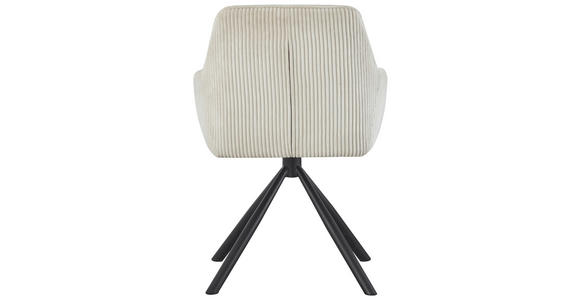 ARMLEHNSTUHL  Stoffauswahl, Sitzfläche 360° drehbar, inklusive Armlehnen Cord  - Beige/Schwarz, Design, Textil/Metall (56/83/62cm) - Carryhome