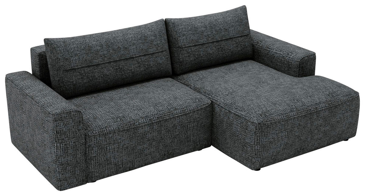 ECKSOFA Anthrazit Chenille  - Anthrazit/Schwarz, Design, Kunststoff/Textil (233/144cm) - Livetastic