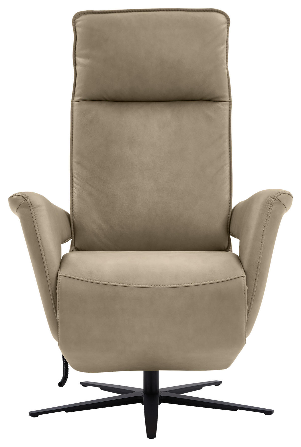 RELAXSESSEL in Leder Hellbraun  - Hellbraun/Schwarz, Design, Leder/Metall (83/123/87cm) - Valdera