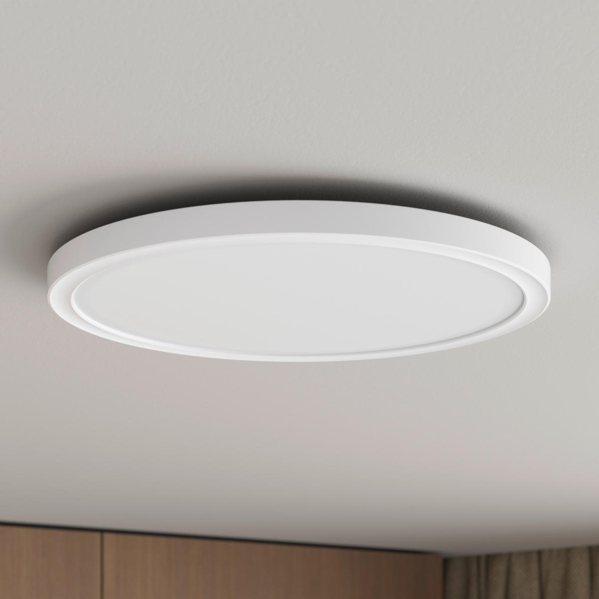 LED-DECKENLEUCHTE Giga 29,3/2,8 cm   - Weiß, Basics, Kunststoff (29,3/2,8cm) - Novel