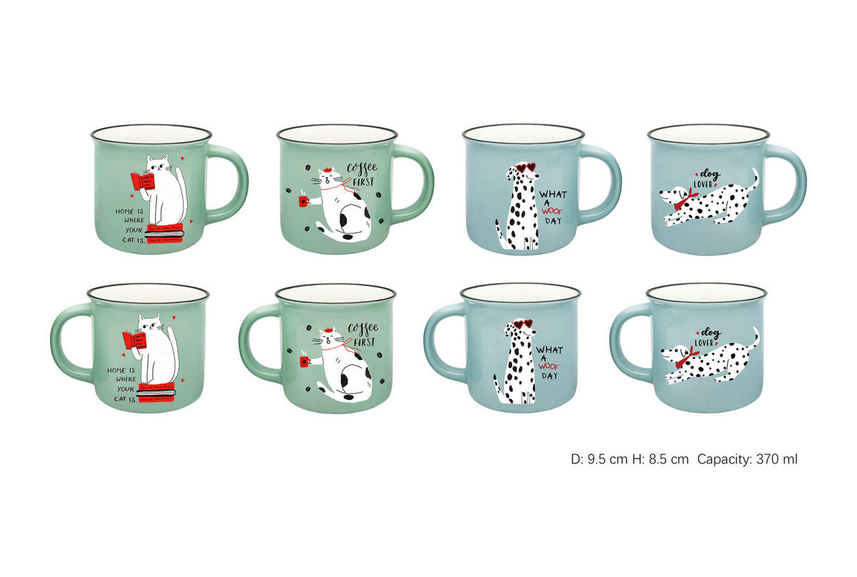 POHÁR  - világoskék/világoszöld, Lifestyle, kerámia (0.37l)