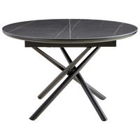 ESSTISCH in Metall, Keramik, Holzwerkstoff 120-160/120/76 cm  - Schwarz, MODERN, Keramik/Holzwerkstoff (120-160/120/76cm) - MID.YOU