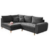 ECKSOFA Anthrazit Mikrovelours  - Anthrazit/Kieferfarben, KONVENTIONELL, Holz/Textil (175/249cm) - MID.YOU
