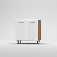 MOSOGATÓ-ALSÓSZEKRÉNY - tölgyfa/magasfényű fehér, Basics, fa/fém (80/87/56cm) - Carryhome