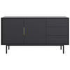 SIDEBOARD Viva  in 154/82/39 cm  - Goldfarben/Schwarz, Design, Holzwerkstoff/Metall (154/82/39cm) - Xora