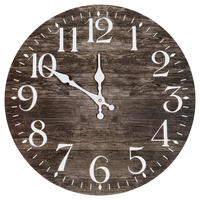 Ceas De Perete 33,8 cm   - alb/maro închis, Basics, hârtie/lemn (33,8cm) - Ambia Home