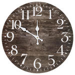 WANDUHR Weiß, Dunkelbraun  - Dunkelbraun/Weiß, Basics, Holz/Papier (33,8cm) - Ambia Home