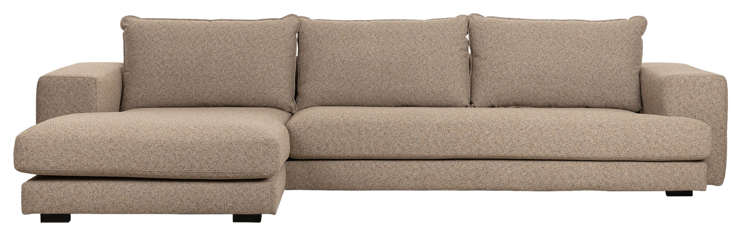 SOFFA i beige  - beige/svart, Basics, metall/trä (334/83/170cm) - Novel