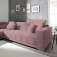 ECKSOFA  in Mikrofaser Rosa  207/301 cm  - Chromfarben/Rosa, Design, Textil/Metall (207/301cm) - Xora