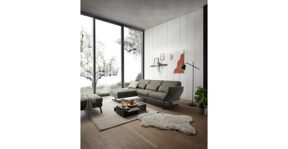 ECKSOFA in Flachgewebe Grün 176-217/259-307 cm - Schwarz/Grün, Design, Textil/Metall (176-217/259-307cm) - Dieter Knoll