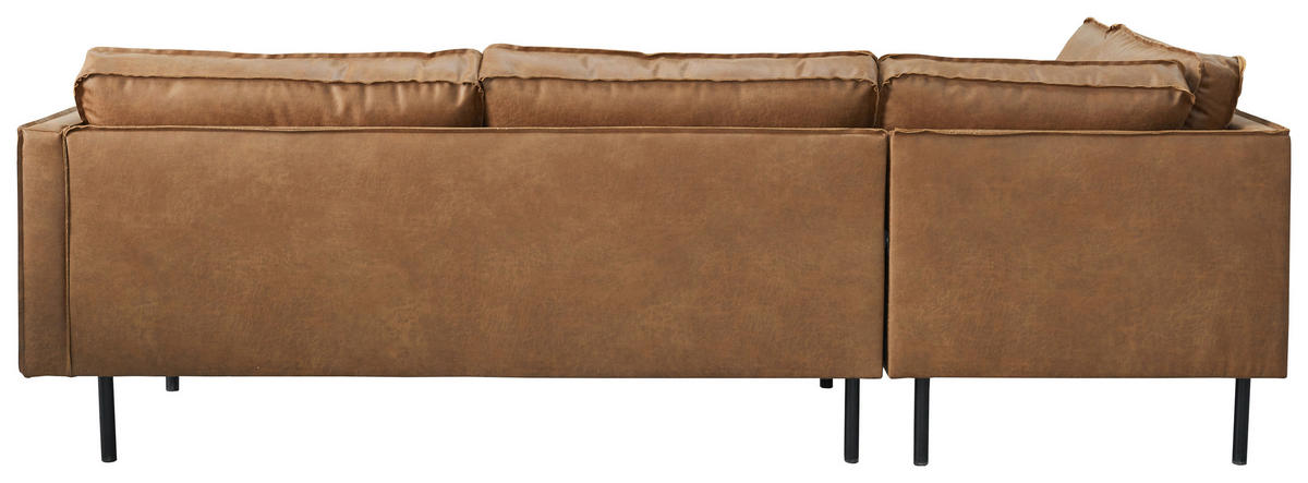 ECKSOFA in Lederlook Braun  - Schwarz/Braun, Design, Leder (170/270cm) - MID.YOU