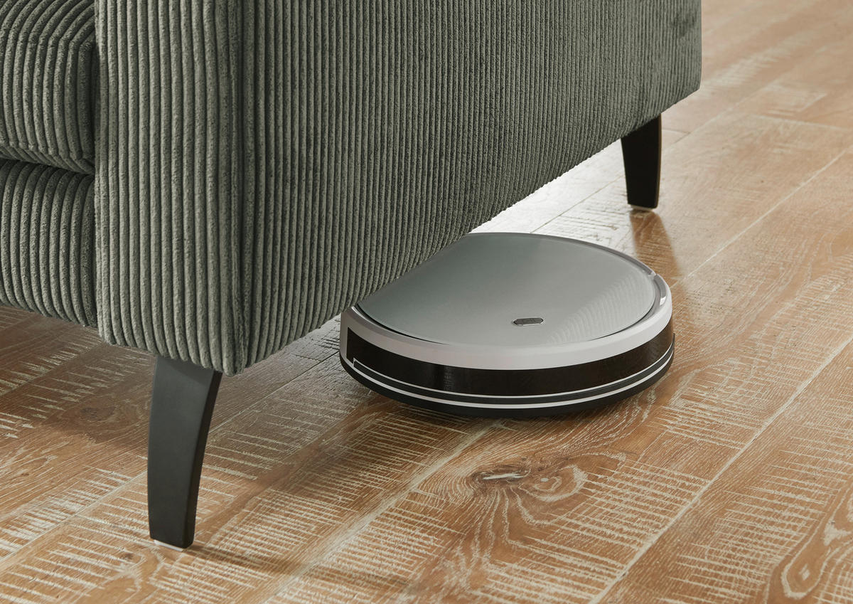 ECKSOFA in Cord Olivgrün  - Schwarz/Olivgrün, Modern, Textil/Metall (302/177cm) - Beldomo Style