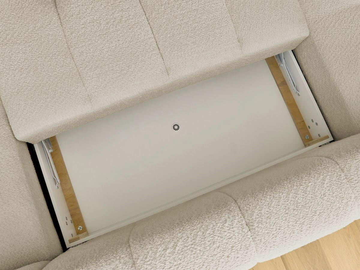 WOHNLANDSCHAFT  FUJI  Beige Bouclé  - Beige/Schwarz, MODERN, Kunststoff/Textil (204/377/160cm)