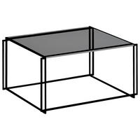 COUCHTISCH Sicherheitsglas, Flachglas, Rauchglas, ESG 75/60/43 cm rechteckig Schwarz, Dunkelgrau  - Dunkelgrau/Schwarz, Design, Glas/Metall (75/60/43cm) - Bacher