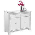 KOMMODE in 100/80/40 cm - Silberfarben, LIFESTYLE, Glas/Holzwerkstoff (100/80/40cm) - Xora