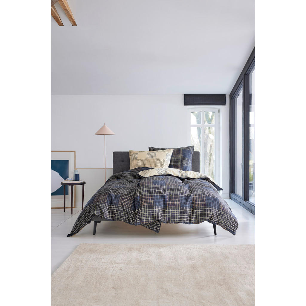 Thumbnail - Esprit Wendebettwäsche E-Amelie, Creme, Blau, Dunkelblau, Textil, Karo, 155x220 cm, BCI (Better Cotton Initiative), Oeko...
