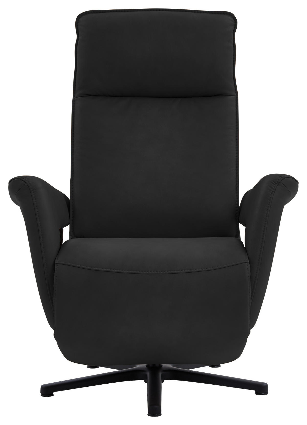 RELAXSESSEL in Leder Schwarz  - Schwarz, Design, Leder/Metall (83/112/87-174cm) - Valdera