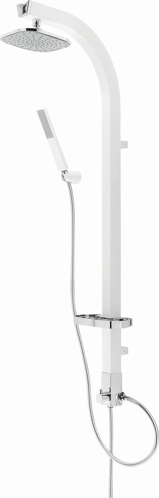 BRAUSEGARNITUR  - Chromfarben/Weiß, Basics, Metall (28/120,5/36,5cm) - Schütte