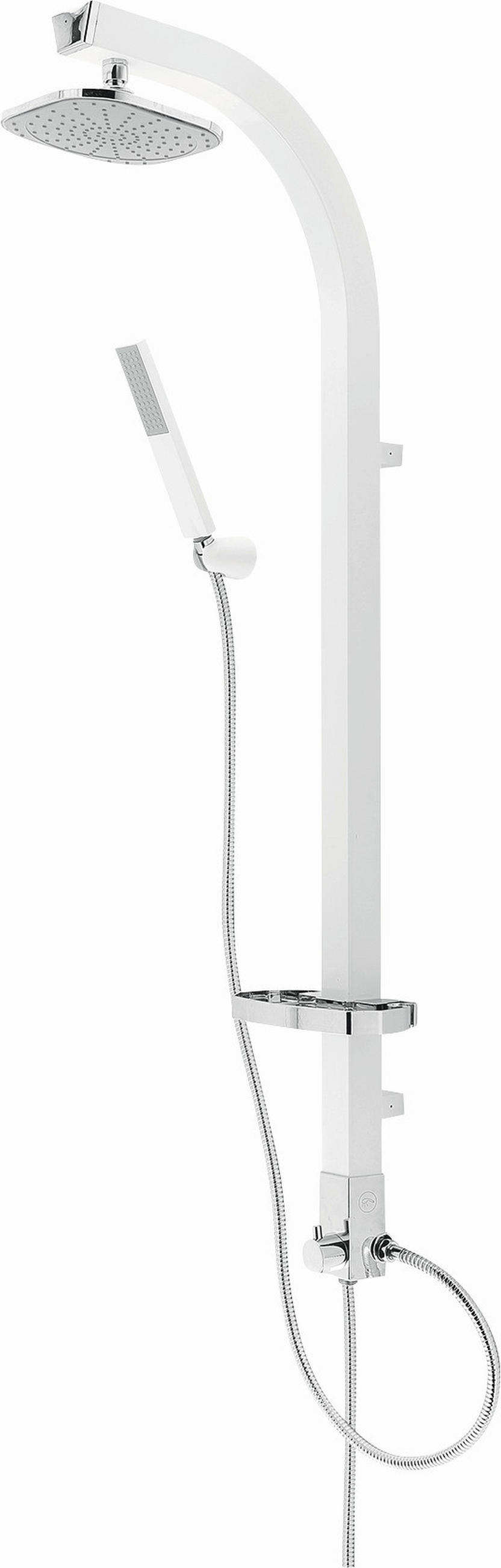 BRAUSEGARNITUR  - Chromfarben/Weiß, Basics, Metall (28/120,5/36,5cm) - Schütte