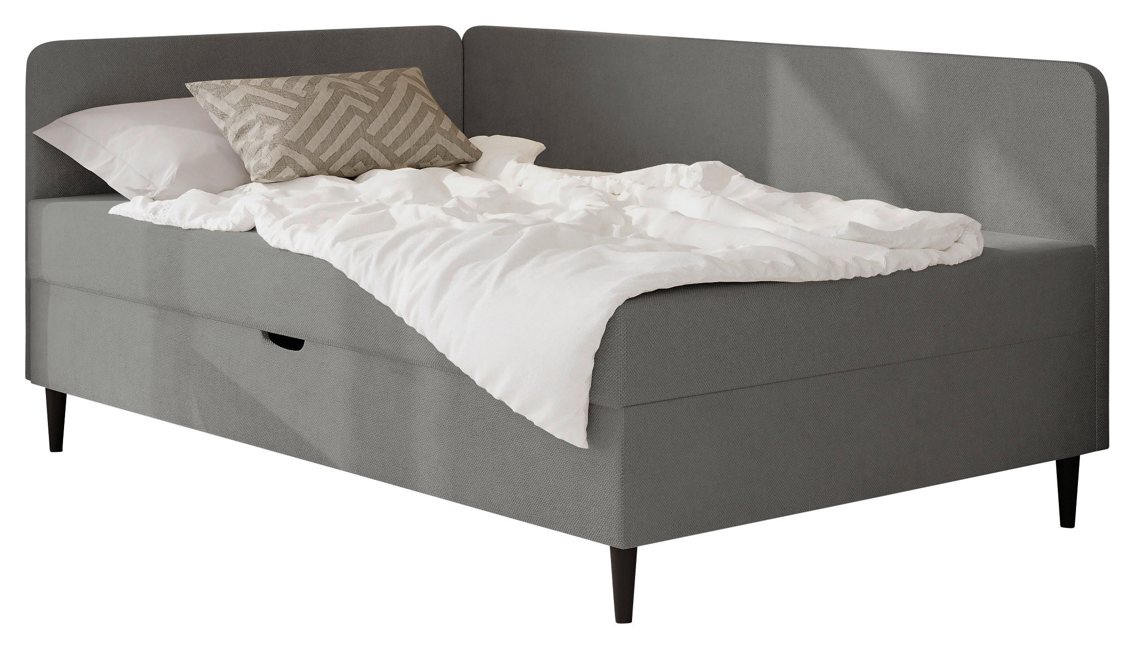 AMERICKÁ POSTEĽ, 90/200 cm, grafitová - čierna/grafitová, Konventionell, textil (90/200cm) - P & B