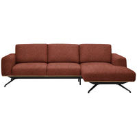 ECKSOFA in Struktur Rostfarben  262/157 cm  - Rostfarben/Schwarz, Design, Textil/Metall (262/157cm) - Novel