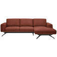 ECKSOFA in Struktur Rostfarben  262/157 cm  - Rostfarben/Schwarz, Design, Textil/Metall (262/157cm) - Novel