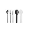 BESTECKSET ELLIPSE 3-teilig Edelstahl  - Silberfarben/Schwarz, KONVENTIONELL, Kunststoff/Metall (19,5/5,1/2,3cm) - Mepal