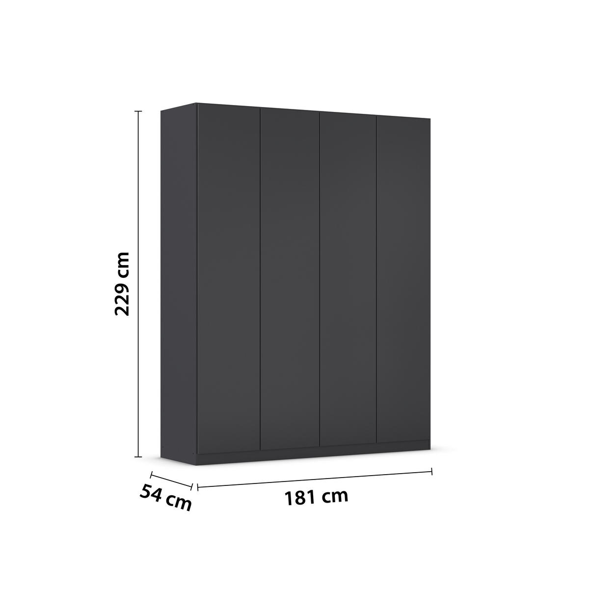 FALTTÜRENSCHRANK in Dunkelgrau  - Dunkelgrau, Holzwerkstoff (181/229/54cm) - Boxxx