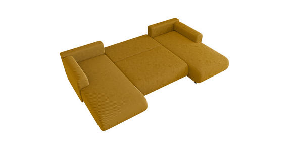 WOHNLANDSCHAFT Currygelb Cord  - Currygelb/Schwarz, KONVENTIONELL, Textil (200/360/200cm) - Xora