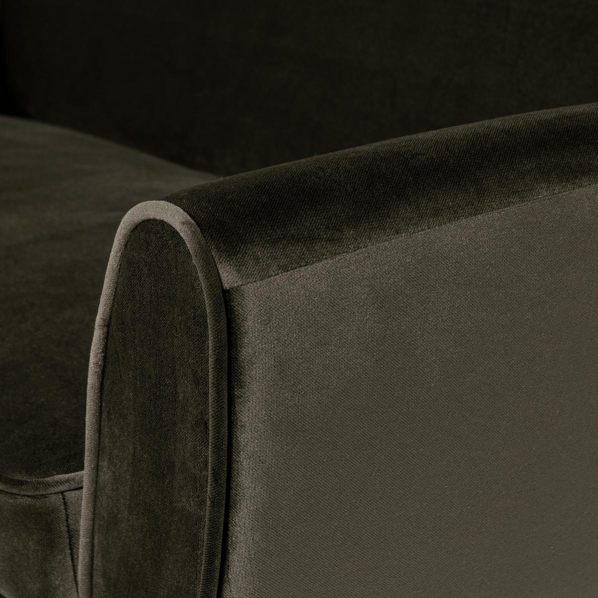 SOFA Rocco in Samt Grün  - Schwarz/Grün, Design, Holz/Textil (187/75/82cm) - Livetastic